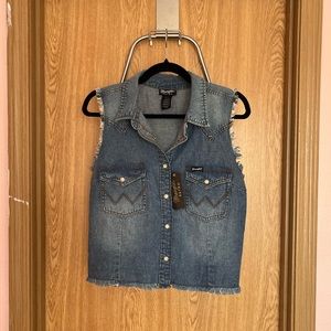 Wrangler Retro Women’s Denim Vest | Size Large | Vintage Vest